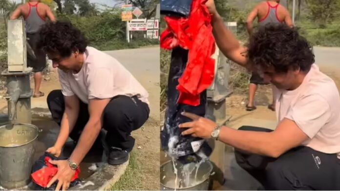 सुनील ग्रोवर का सिंपल अंदाज वायरल, सड़क किनारे हैंडपंप पर कपड़े धोते दिखे