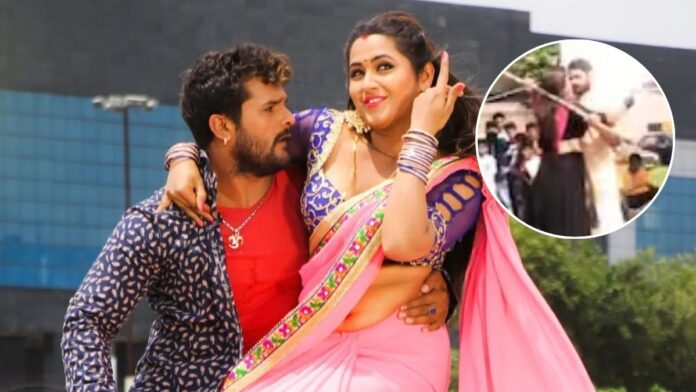 रोमांस कर रहे थे Khesari Lal Yadav, तभी डंडा लेकर पहुंची ये एक्ट्रेस, फिर जो हुआ…