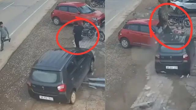 सड़क पार कर रहा था शख्स, तेज रफ्तार में आई कार, मारी ऐसी चक्कर 50 फीट दूर जाकर गिरा, CCTV में कैद वीडियो