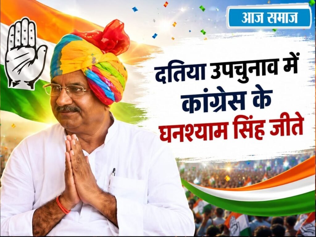Datia Upchunav Result 2026: दतिया उपचुनाव में कांग्रेस के घनश्याम सिंह जीते, जानिए कितने पढ़े-लिखे और कितनी संपत्ति के मालिक | चुनाव