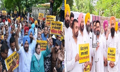 सज्जन कुमार को श्रद्धांजलि देने पर भाजपा नेताओं के खिलाफ AAP का पंजाब में प्रदर्शन, कार्रवाई की मांग