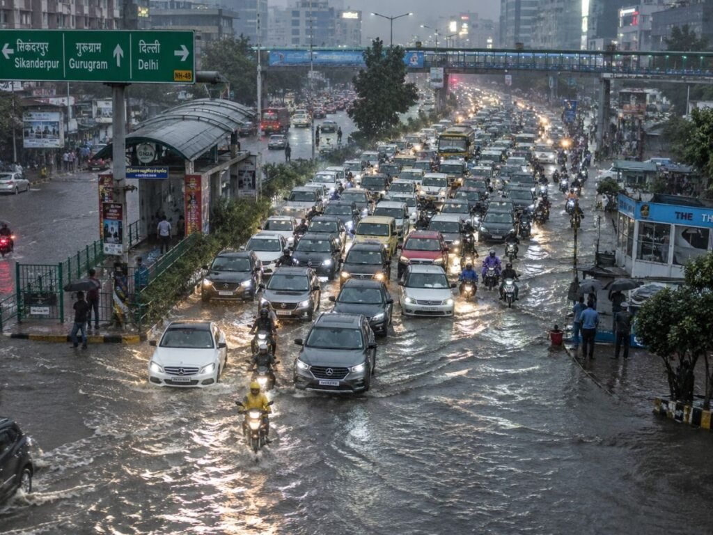 Delhi-NCR Rain Update: 5 वीडियो बदल देंगे आपके घर से बाहर निकलने का इरादा! दिल्ली से गुरुग्राम तक ‘महाजाम’, भारी बारिश के बाद सड़क बने समंदर | National