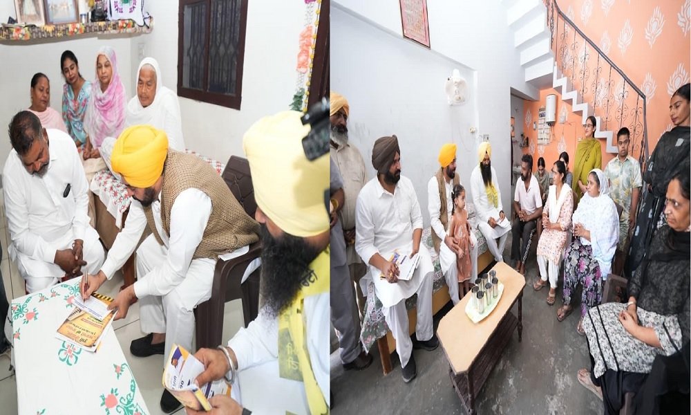 CM भगवंत मान ने धूरी से घर-घर जाकर शुरू की चुनाव प्रचार की मुहिम, ‘मान दा मुनाफ़ा’ को प्रचार का बनाया केंद्र